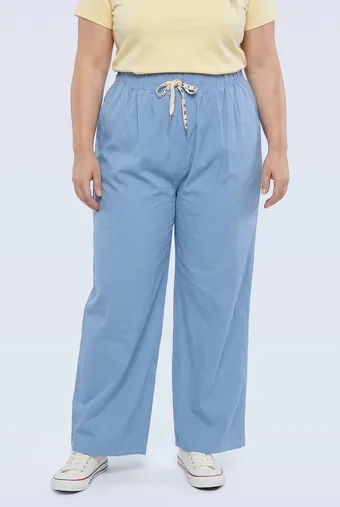 Široké kalhoty, světlý denim
