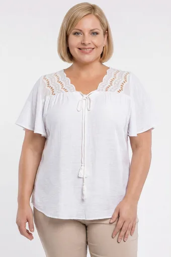 Růžová halenka s kravatou