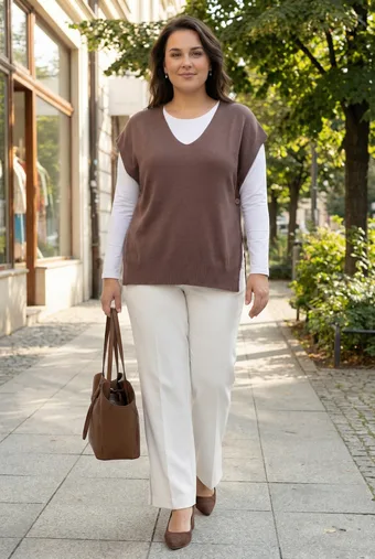 Hnědá oversized vesta