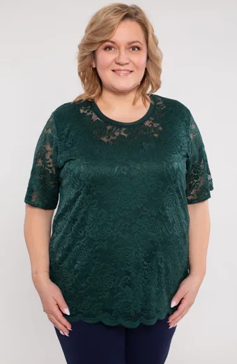 Kopie Kopie Bílá halenka s květinovou krajkou