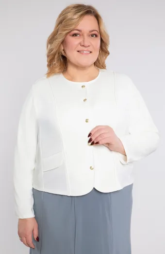 Světle tmavě modrá bunda s kapsami