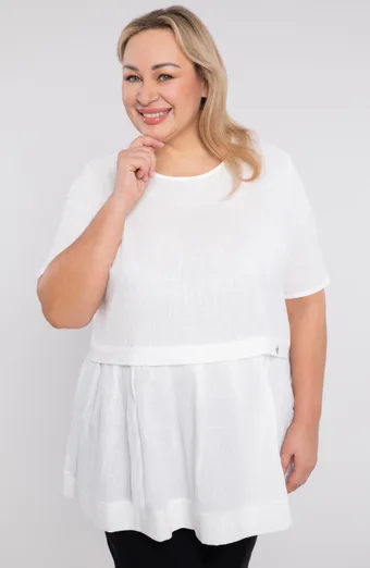 Modrá halenka se vzorem listů