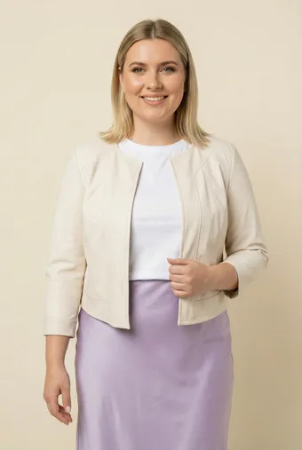 Ekologická bunda v ecru sako